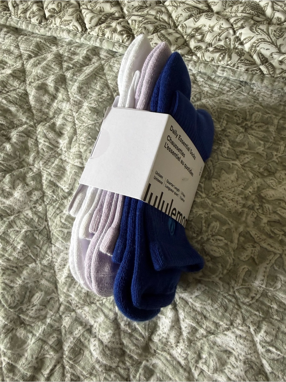 lululemon athletica White, Light Purple & Royal Blue Men's Socks - 3 Pack
